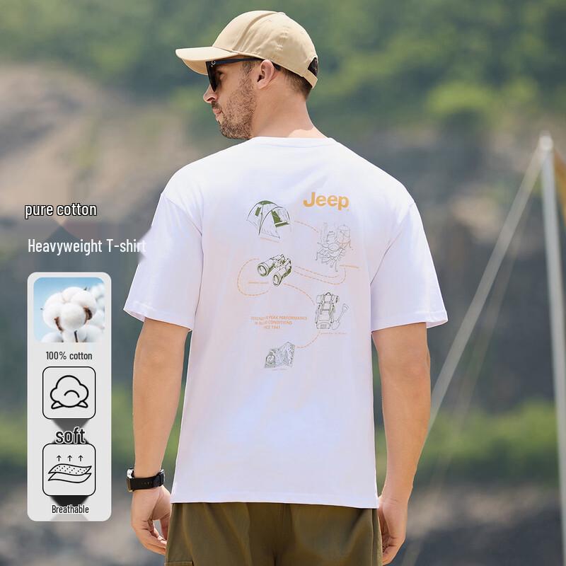

JEEP Men s 100% Cotton Short Sleeve T-Shirt XL