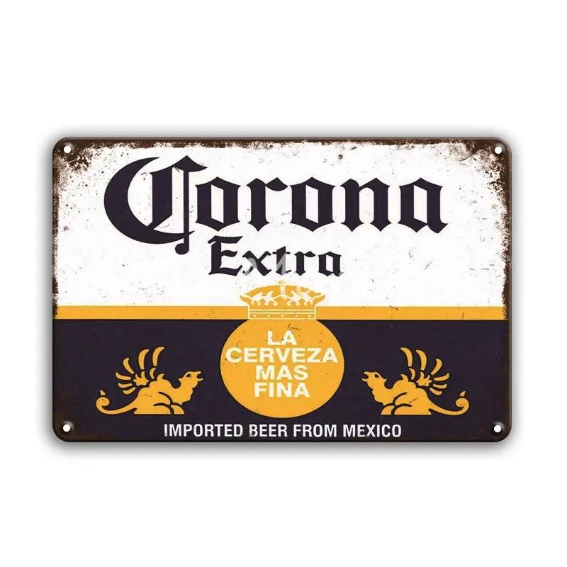 

CORONA EXTRA Металева жестяна табличка Вінтажний пивний плакат Декоративні таблички Ретро Паб Бар Декор Тарілка Череп Металева табличка Настінні наклейки 20x30cm（7.8x11.8inch）