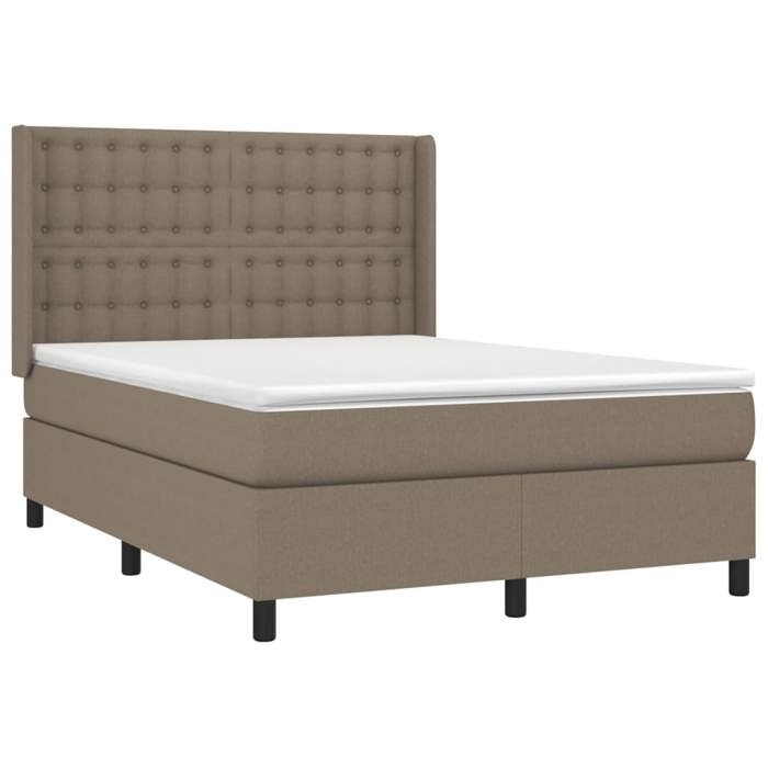Maison Exclusive - Sommier à lattes de lit matelas et LED Taupe 140x190 cm Tissu