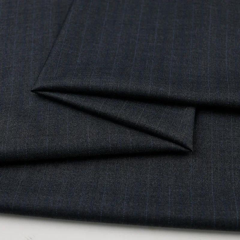 100x150cm Dark Patterned Thin Anti-wrinkle Suit Fabric for Clothes Vest Trousers Sewing Checkered Striped Cloth Black Blue