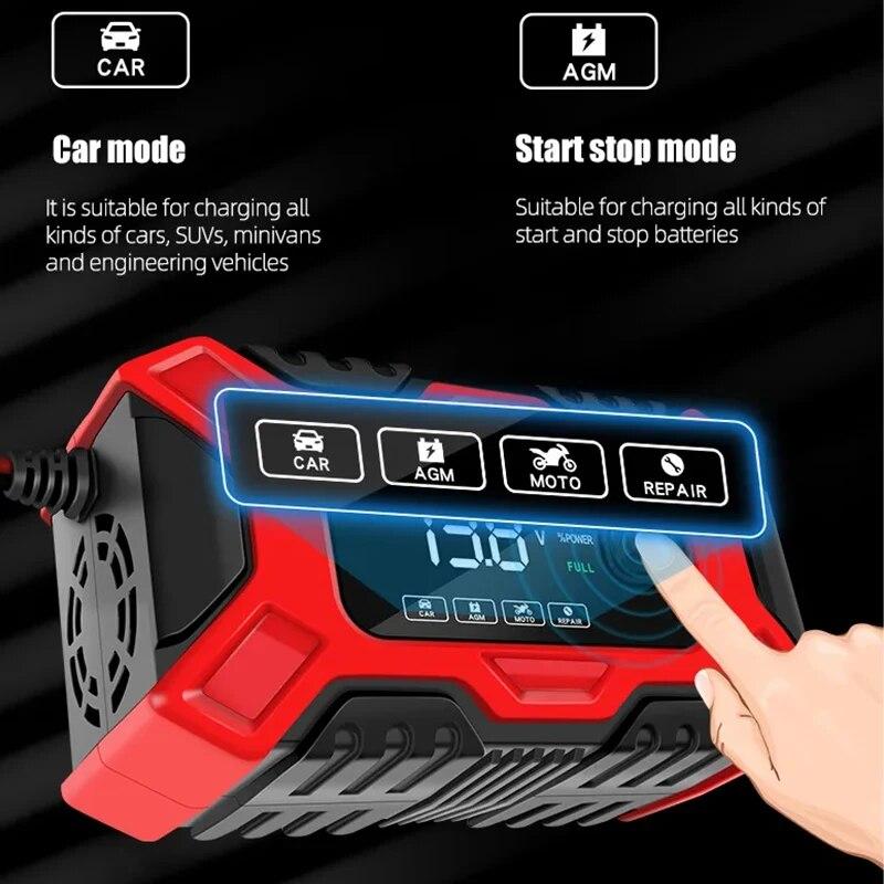 Large Screen Car Battery Charger 12V 6A Fully Automatic Repair Charge Intelligent For Car Motorcycle Battery Charge Intelligent