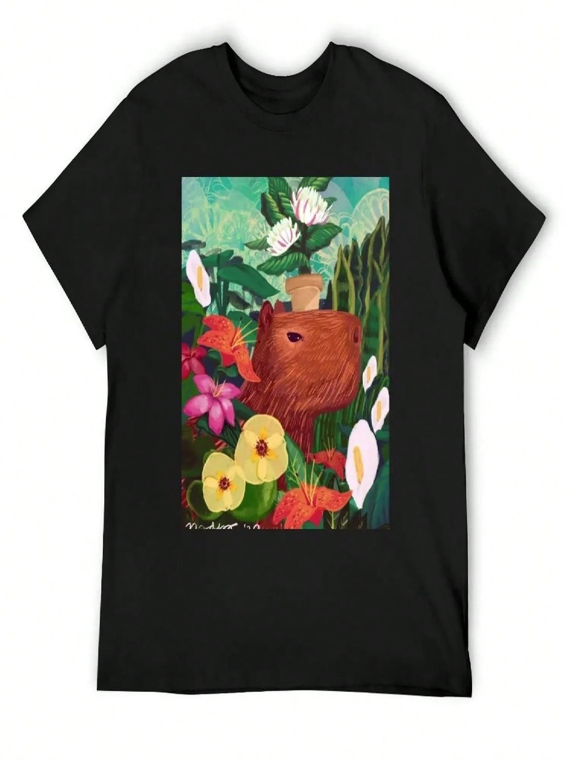 Capybara T-Shirt Man Clothes Luxury T-Shirt Vintage Clothes Mens Big And Tall T Shirts S