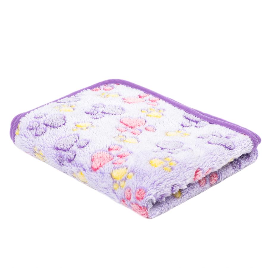 Soft Fluffy High Quality Pet Blanket Flannel Dog Sleeping Blanket Paw Print Pattern Pet Mat Warm Comfortable Blanket for Cat Dog