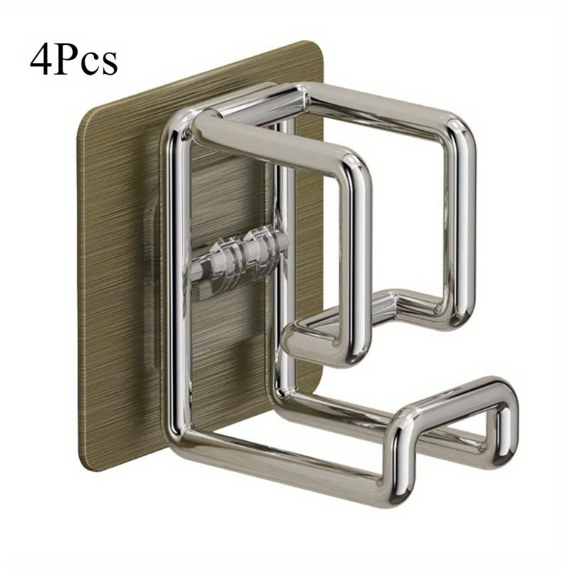4Pcs Sticky Hook Bathroom Kitchen Washbasin Storage Hooks Save Space Organizer Wall Mount Hook Adhesive Hooks. Light Grey