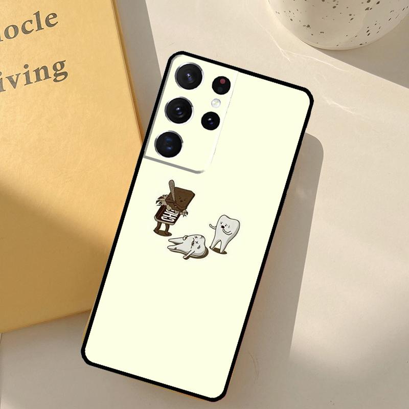 Dentist Tooth Pattern Phone Case For Samsung Galaxy S23 S20 S21 S22 S24 S25 Ultra S9 S10 Plus S25 FE Cover Shell