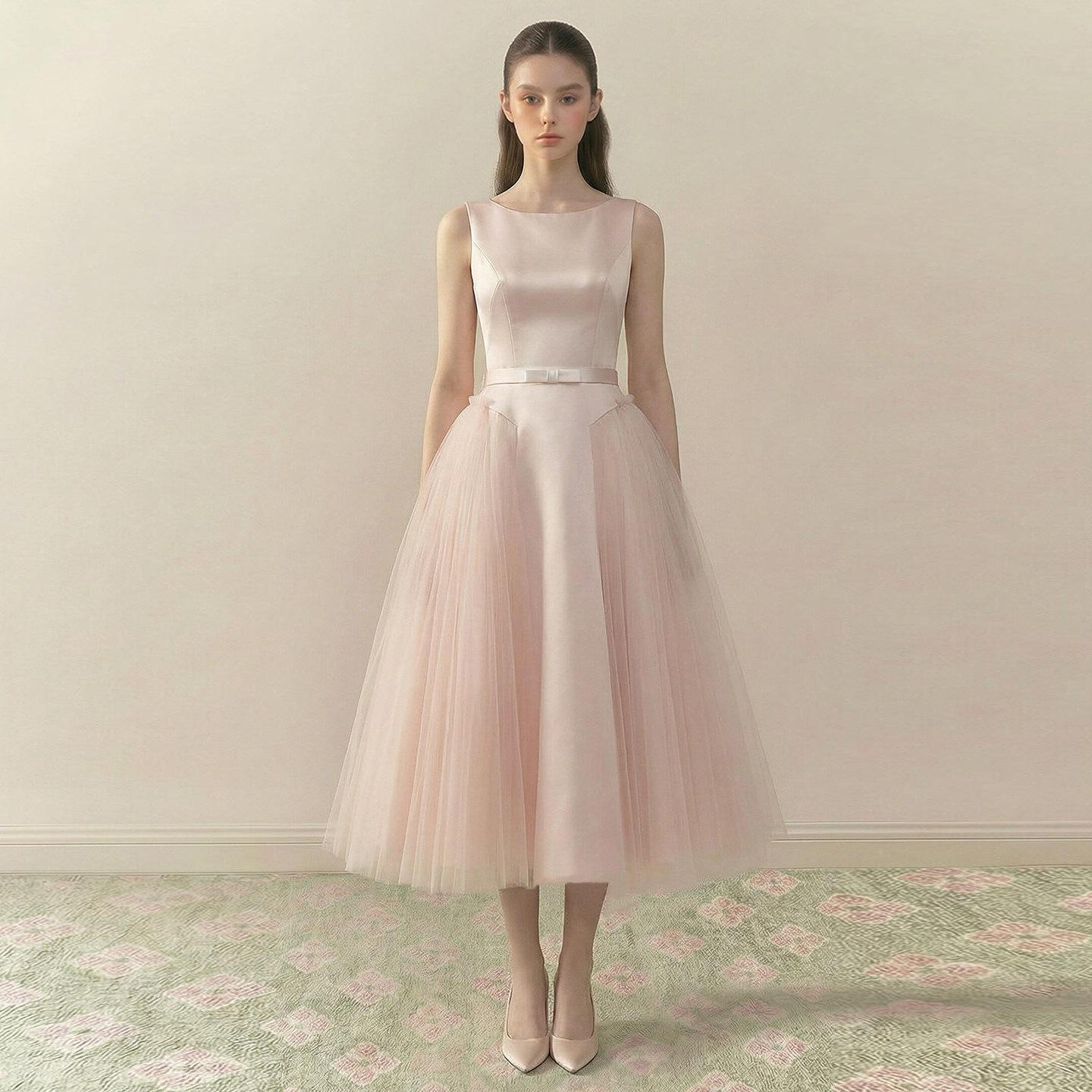 White sleeveless evening dress niche light