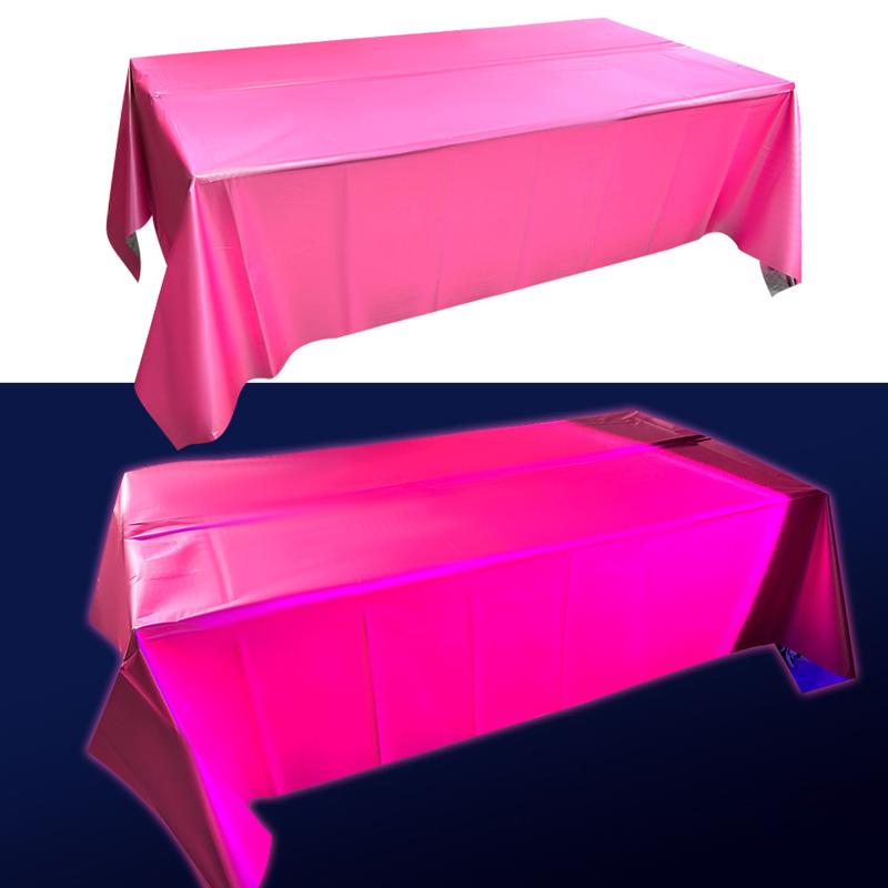 Fluorescent Tablecloth 54 X 108 Inches Glow In The Dark Neon Tablecloth Table Cover Party Decorations Supplies Easy-To-Clean