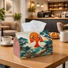 1pc Oriental Decorative Japanese Tissue Box, Crane Sun Landscape Perfect for Outdoor Gatherings, Daily Desktop Use, And Suitable for Bedrooms, Living 
