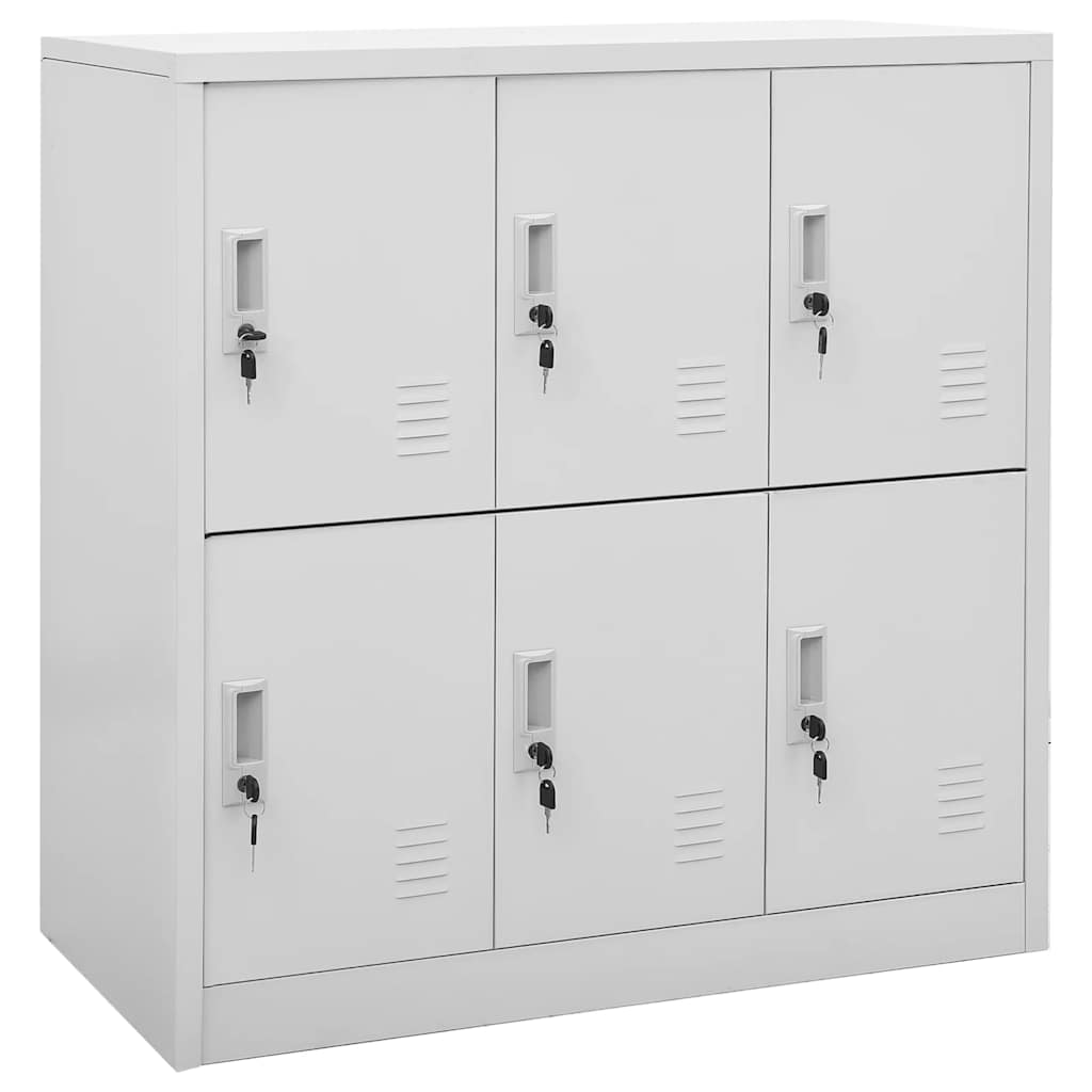 Vidaxl Szafki Zamykane, 5 Szt., Jasnoszare, 90X45X92,5 Cm, Stalowe