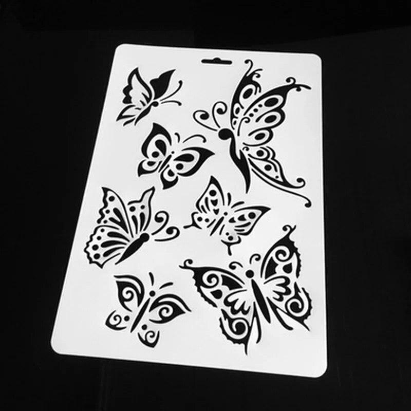 3PCS Butterfly Stencils for Wall Painting DIY Scrapbooking Photo Album Paper Card Making Craft Decorative Embossing Template