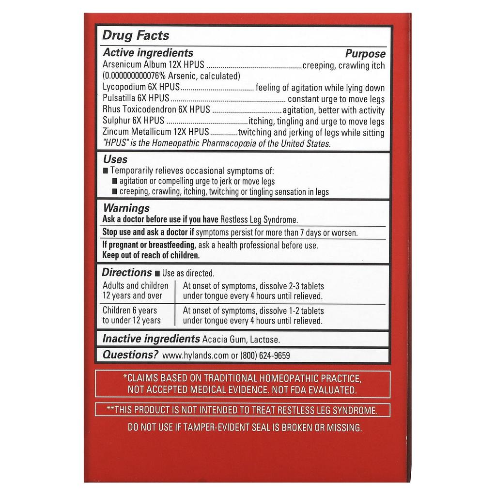 Hyland's Naturals Restful Legs, 50 Quick Dissolving Tablets