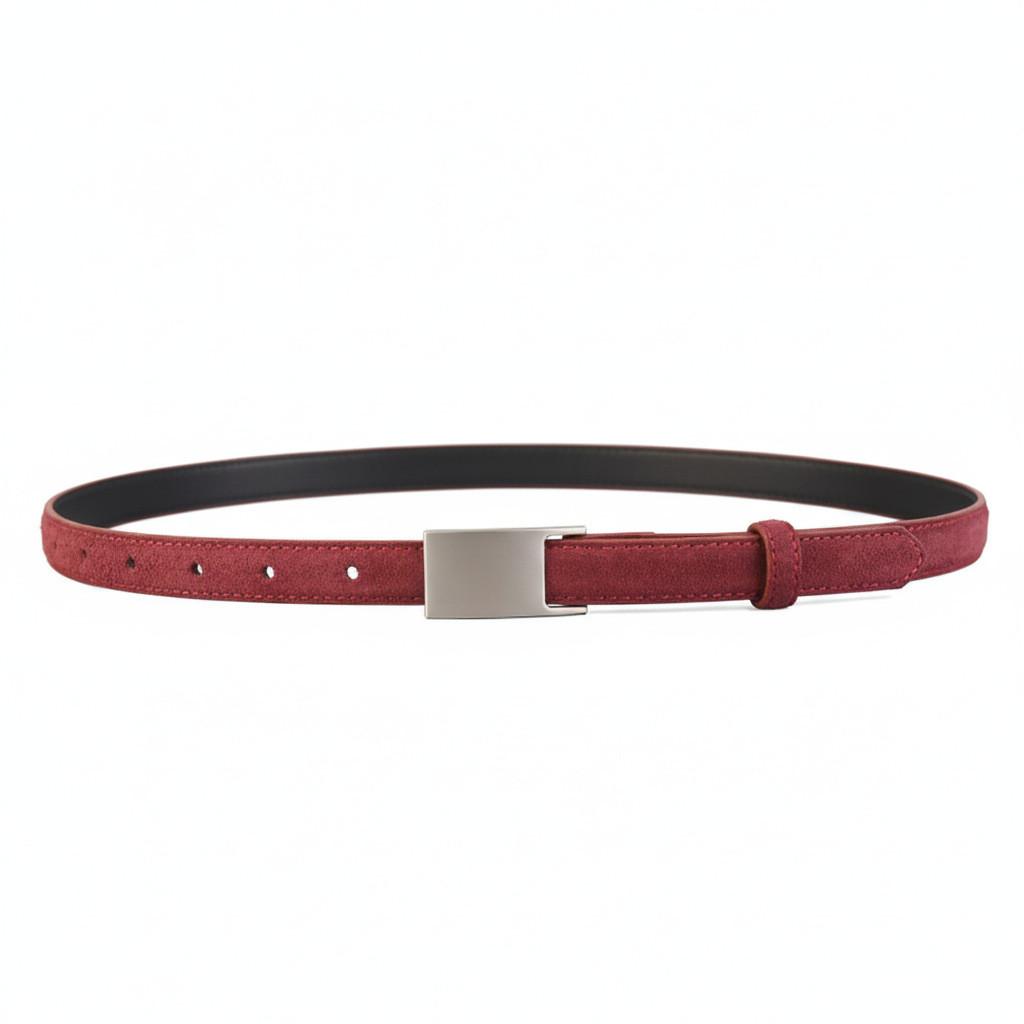 

Traditional Leather Ladies Belt With Alloy Buckle For Casual And Office Wear Angora Red