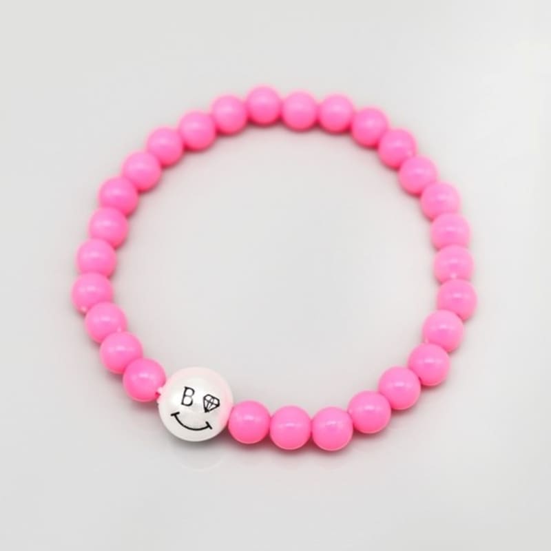BONBEAU Pearl Smile Neon Ball Band Bracelet Pearl Smile Fluorescent Neon Acrylic Ball Bracelet