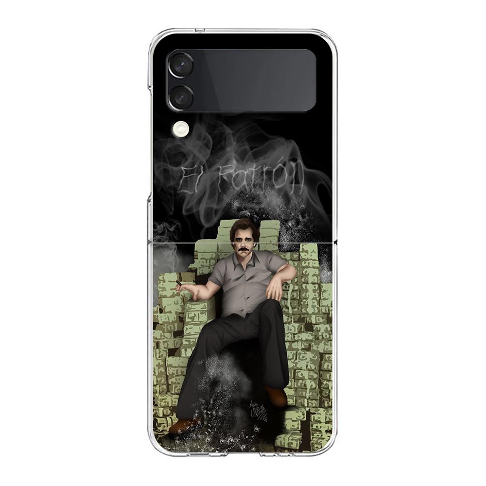 

Чехол для телефона Narcos TV Series Pablo Escobar для Samsung Galaxy Z Flip 3 4 5, жесткий складной корпус из ПК для Samsung Z Flip3, прозрачный чехол Galaxy Z Flip