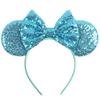 Silver Shinny Mouse Ears Headband For Girls Shinny Sequin Bow Hairband Festival Party Cosplay DIY Hair Accessories