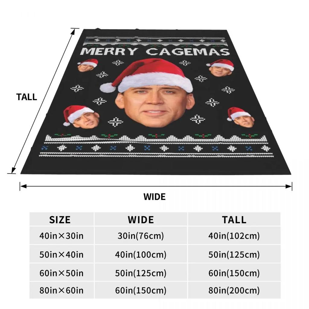 Nicolas Cage Flannel Blankets Quality Warm Soft Actor Merry Christmas Bedding Throws Autumn Travel Office Bedroom Bedspread
