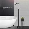 Tuqiu Black Bathroom basin Faucet Brass Floor Standing Bathtub Faucet Sink Mixer Tap super long water drop design gold sink tap