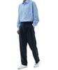 Neibieol Tropical Wool Double-Pleat Wide Pants - Deep Navy