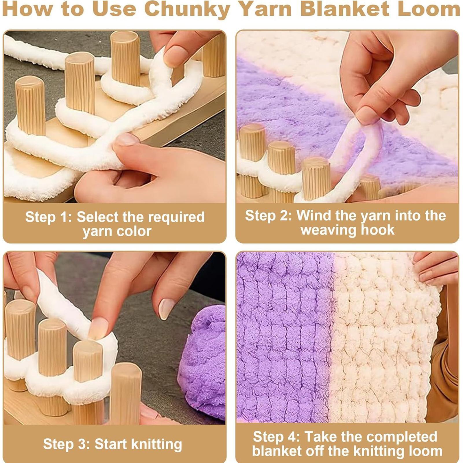 Вязальный станок для объемной пряжи, станок для одеяла, регулируемый портативный ткацкий станок, аксессуары для вязания крючком для объемных одеял, ручное вязание CN