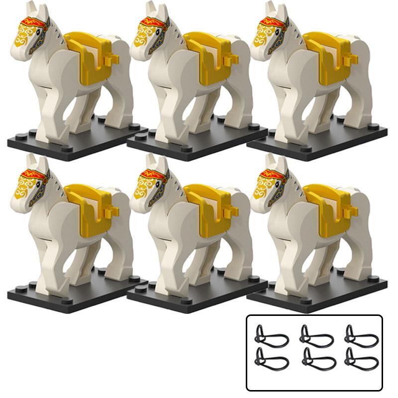 Medieval Military Building Blocks Cavalry Army Horse Animal Elephant Camel Wolf Crocodile Brick Toy Accessories S003