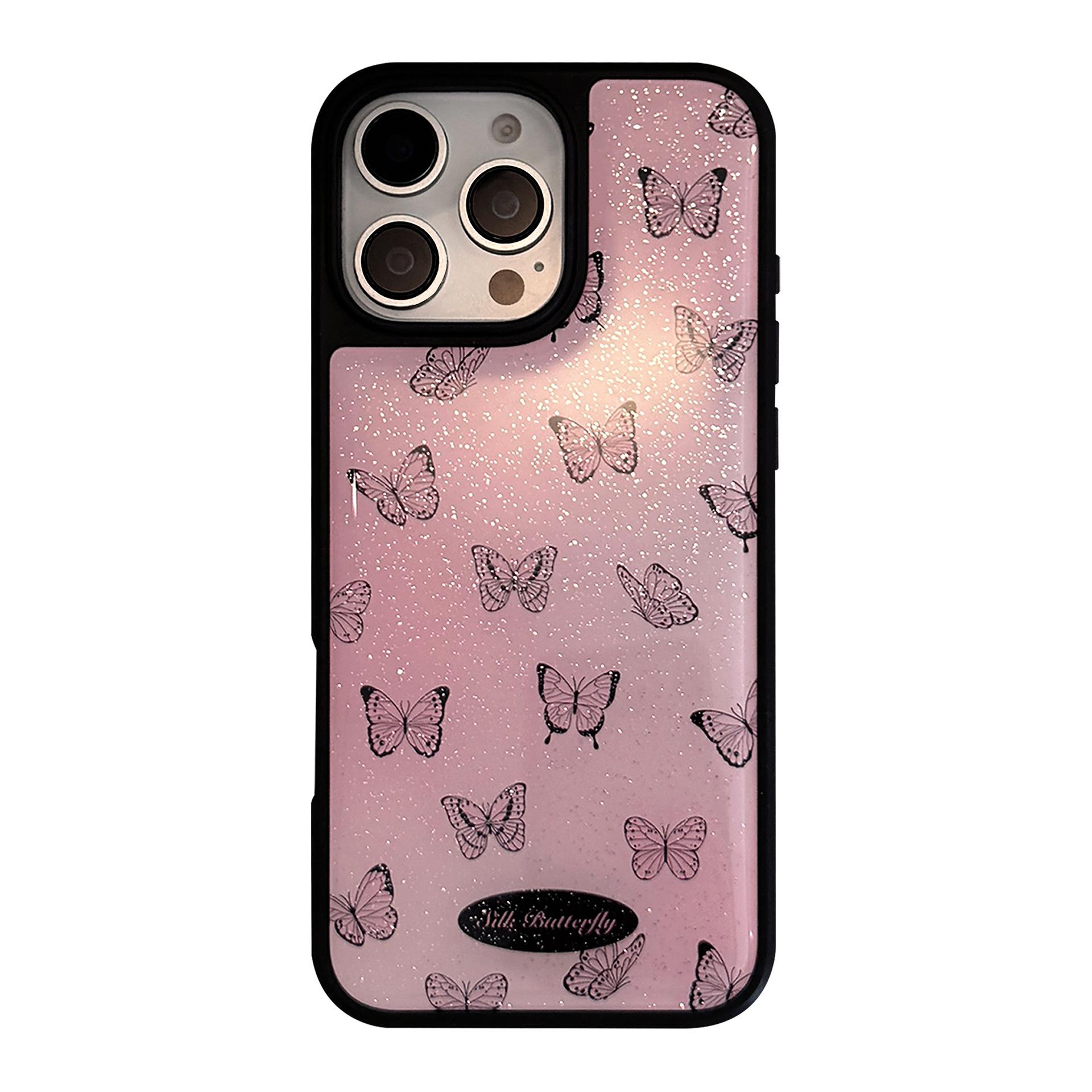 

Блестящий чехол для телефона с бабочкой, совместимый с iPhone 13, iPhone 15 и iPhone 16 Pro Max iphone 16 Pro Max