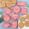 Valentine's Day Heart Cookie Cutters 3D Embosser Set for DIY Cartoon Biscuit Molds Pressable Cookie Stamps Pastry Bakeware