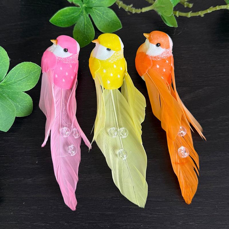 Simulation Birds Artificial Foam Rhinestone Feather Mini Birds Model DIY Craft Home Garden Wedding Party Ornament Decoration