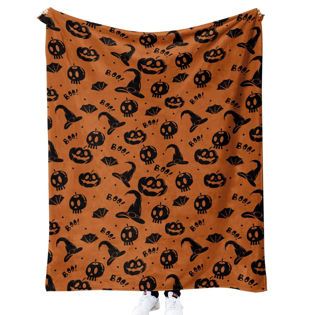 Halloween Pumpkin Design digitalprinted polyester Bedroom velvet flannel soft sofa cover blanket Fleece soft sofa cover
