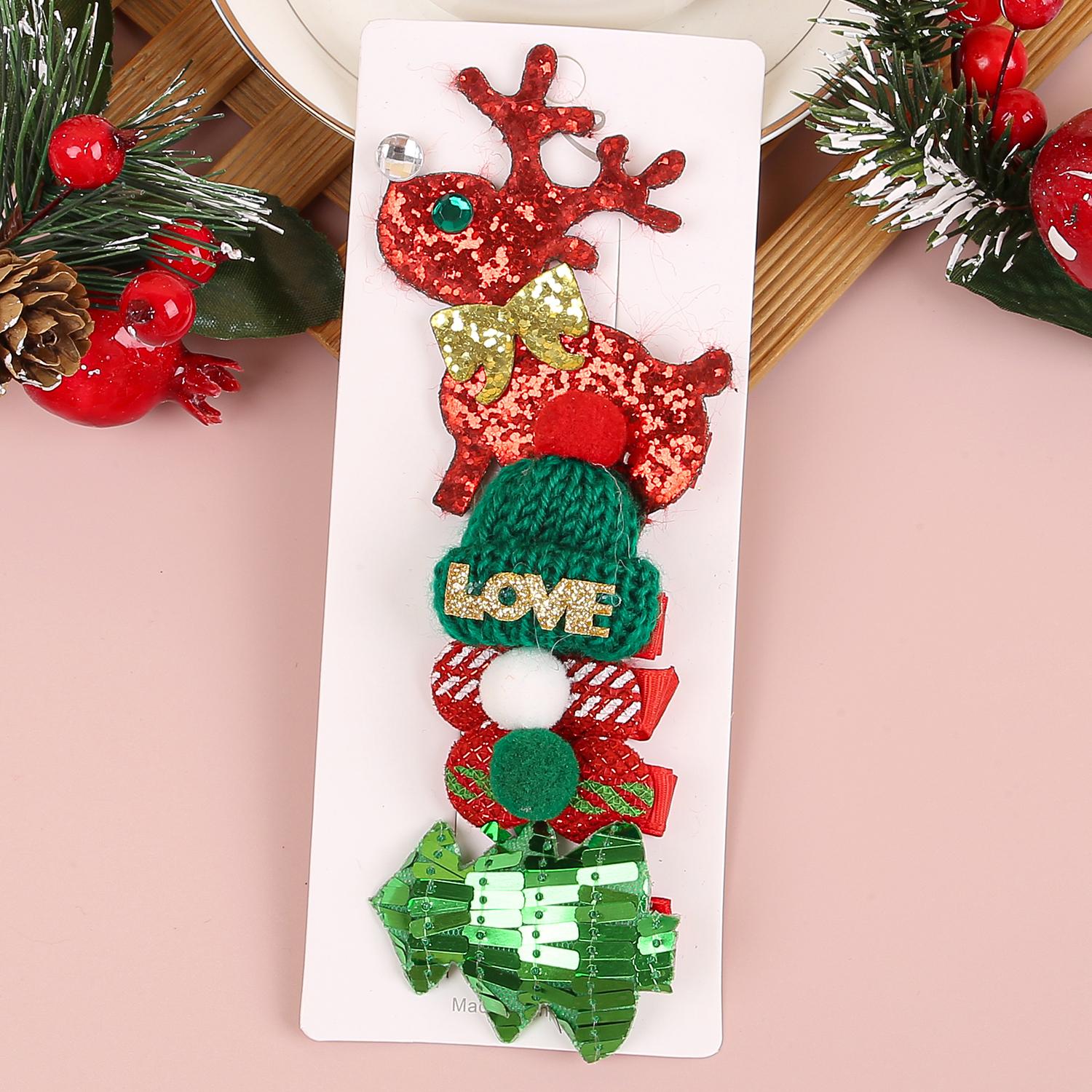 

5 шт./набор Детские рождественские заколки для волос Лось Снежинка Заколки Детские заколки-банты для волос Заколки-клипсы Рождественские аксессуары для волос