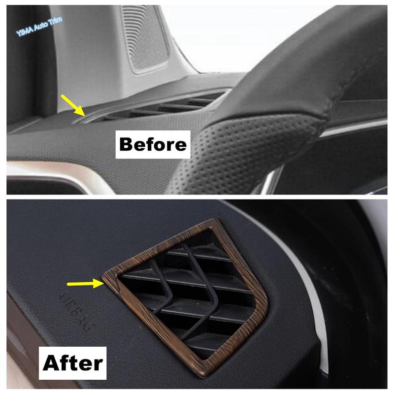 Wood Grain For VW Volkswagen Tharu / Taos 2018 - Auto Window Lift / Glove Box Button / AC Air Outlet Accessories Cover Trim