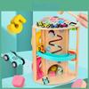 Toddler Wooden Toy Creative Play With Rotating Slide Car For Cognitive Growth
