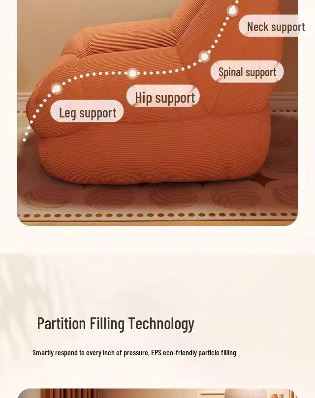 Cozy Tatami Sofa Recliner: Small, versatile leisure chair for bedroom or living room, perfect for lounging or sleeping.