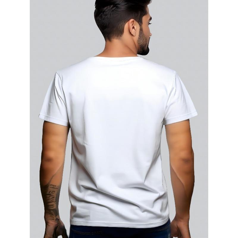 European sizes Men'S Casual Short Sleeve T-Shirt Featuring an AK47 Print, Perfect for Summer Wear