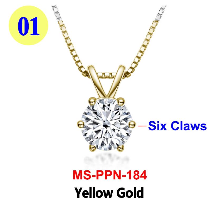 

PureMax 1 карат 2 карата 3 карата Цвет D VVS1 Муассанит Алмаз Высочайшее Качество Позолоченное 18K Золотом Кулон Ожерелье Тонкие Ювелирные Изделия Подарки Оптом 45cm-add bag&1ct