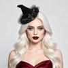 Netz-Hexenhut Haarspange Blume Hexen-Haarnadeln Kreative Halloween-Haarspange Kostümparty