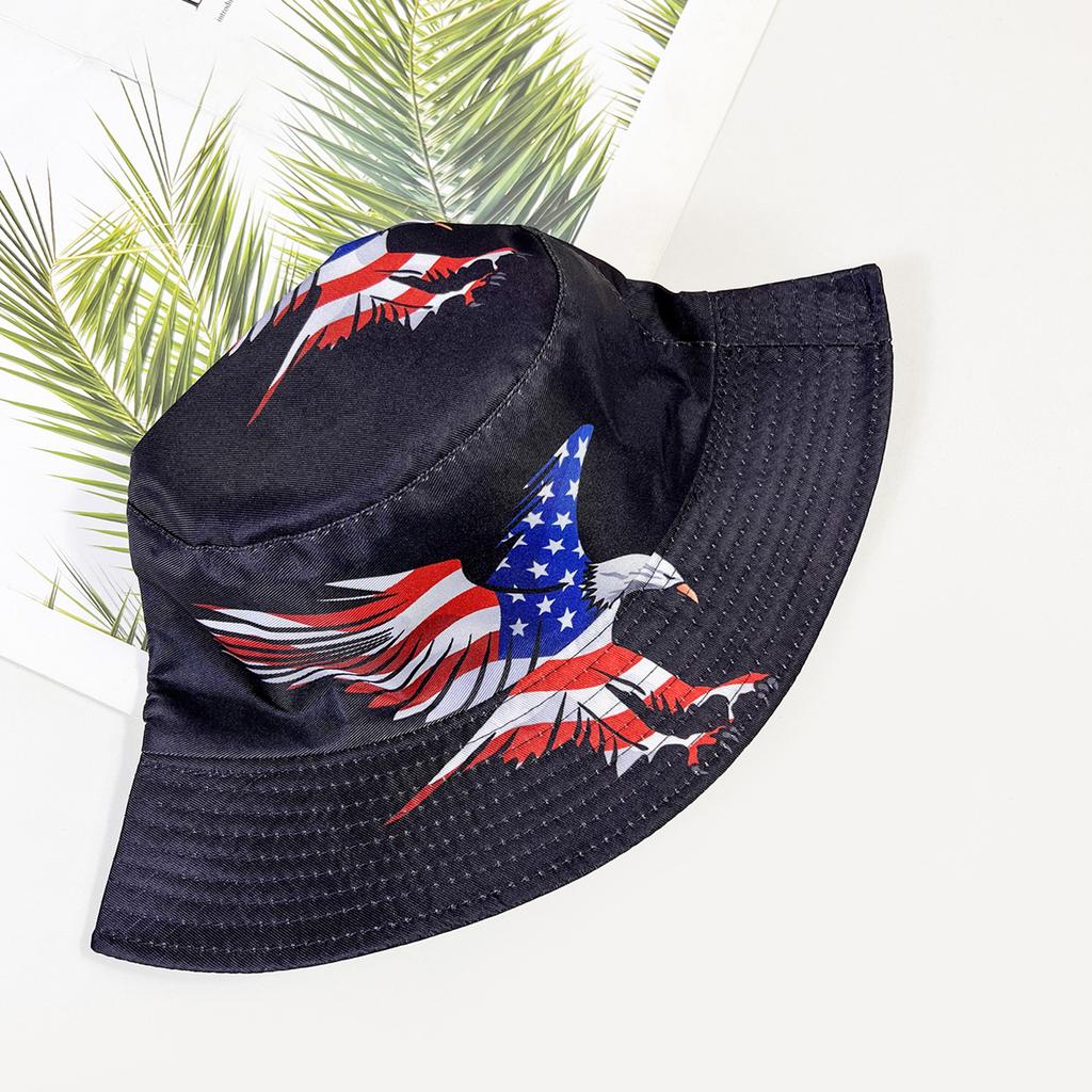 American Flag Bucket Hat Patriotic Eagle Print Sun Cap for 4th of July Independence Day Celebration Outdoor Wear