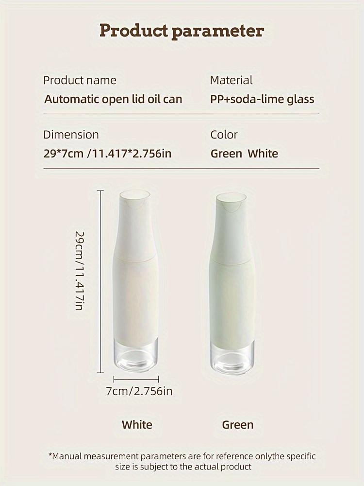 Auto Open Glass Oil Dispenser  BPA Free, Leakproof Kitchen Seasoning Bottle for Olive Oil Vinegar