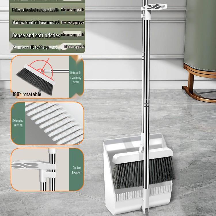 Set Mătură și Făraș Pliabil de Înaltă Calitate - Instrument de Măturat Eficient Rezistent la Păr