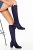 Women Modern Stylish Fashion Boots Boots Faux Leather Suede Black Suede Knee High Stretch Boots