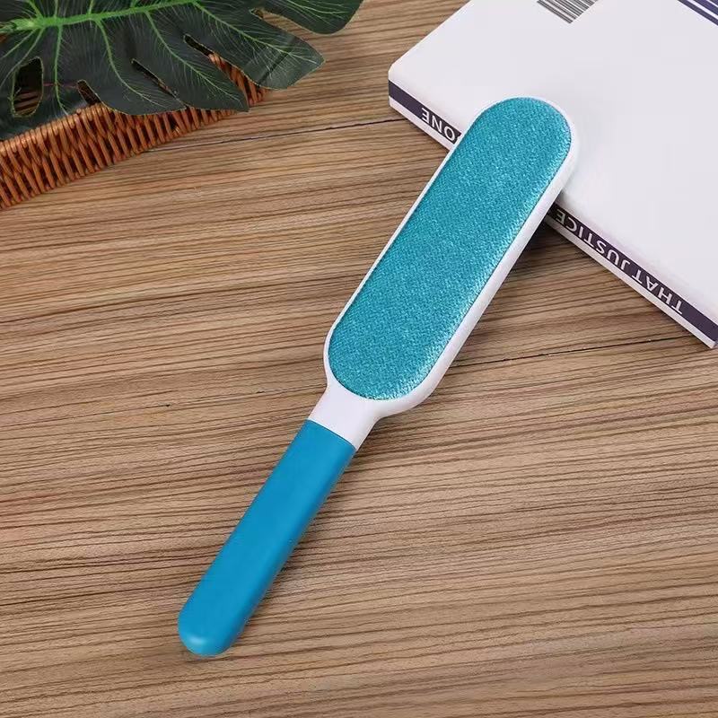 Double-Sided Pet Hair Remover, Manual Electrostatic Sticky Lint Brush, for Cat, Clothing, Sofa, Furniture, Carpet Cleaning синий
