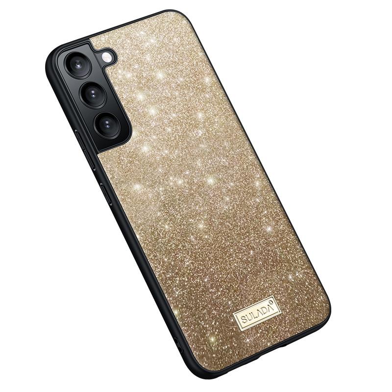 

SULADA Cell Phone Cases for Samsung Galaxy S24 Glitter Sequins PU Leather+PC+TPU Cover Gold