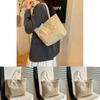 Casual Retro Large Capacity Tote Bag For Summer 2024 Stylish Handheld Design In Khaki And White