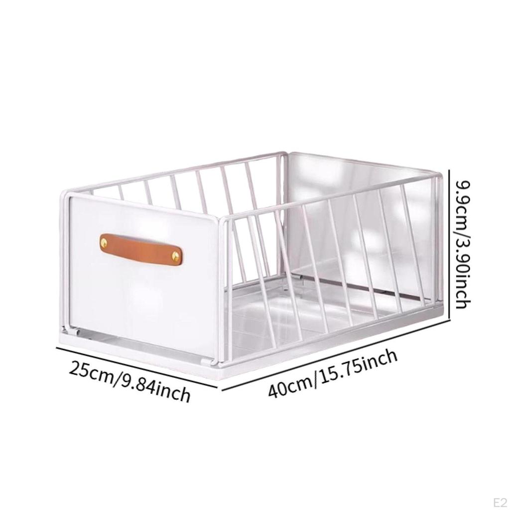 Pull Out Cabinet Organizer Slide Drawer Carbon Steel Portable Sliding Mesh Basket for