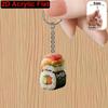 Key Ring Mini 2D Sushi Food Pendant Cute Decoration Sushi Keychain Acrylic Funny Hanging Ornament Bag Charm