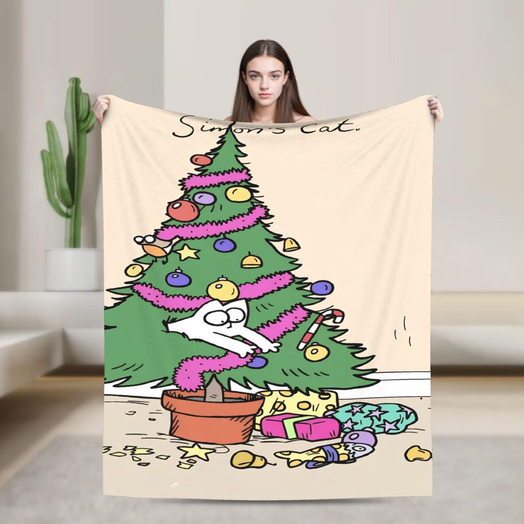 Simons Cat Cute Animal Anime Blanket Quality Warm Soft  Bedding Throws Winter Kids Outdoor Print Bedspread