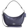 Aria 26 Silver Logo Pearl Print Synthetic Leather Shoulder Bag Medium Women Shoulder Bag Navy-Blue CCL27-SBLNV