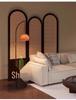 Retro American-Style Floor Lamp with Integrated Storage and Bedside Table Combo