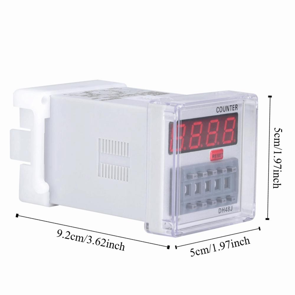 Control Device DH48J‑A Digital Counter 24V AC/DC 220V AC Relay Module 11-Pin LED Display LED Counter Relay Delay Applications