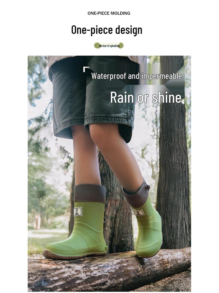 Kinder Wasserdichte Rutschfeste Regenstiefel für Jungen und Mädchen - Leicht, Faltbar, Perfekt für Grundschüler.