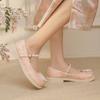 New girls Hanfu shoes comfortable buckle thick-soled medium-soled older children's shoes girls student shoes four seasons wear flower princess shoes